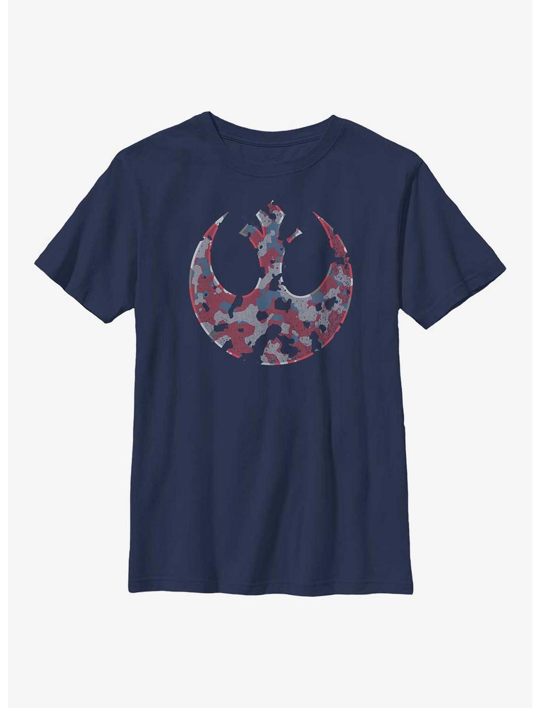 Star Wars Camo Rebel Crest Youth T-Shirt, NAVY, hi-res