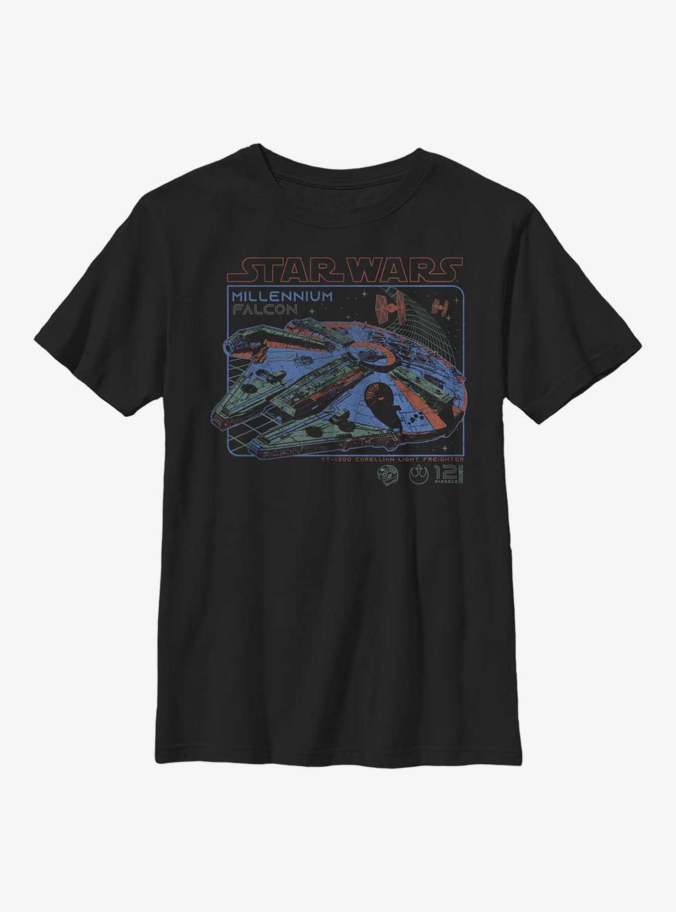 Star Wars Millennium Blue Print Youth T-Shirt, BLACK, hi-res