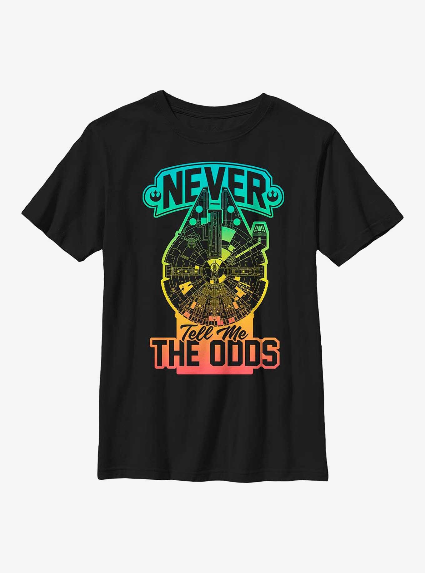 Star Wars Never Tell Odds Youth T-Shirt, BLACK, hi-res