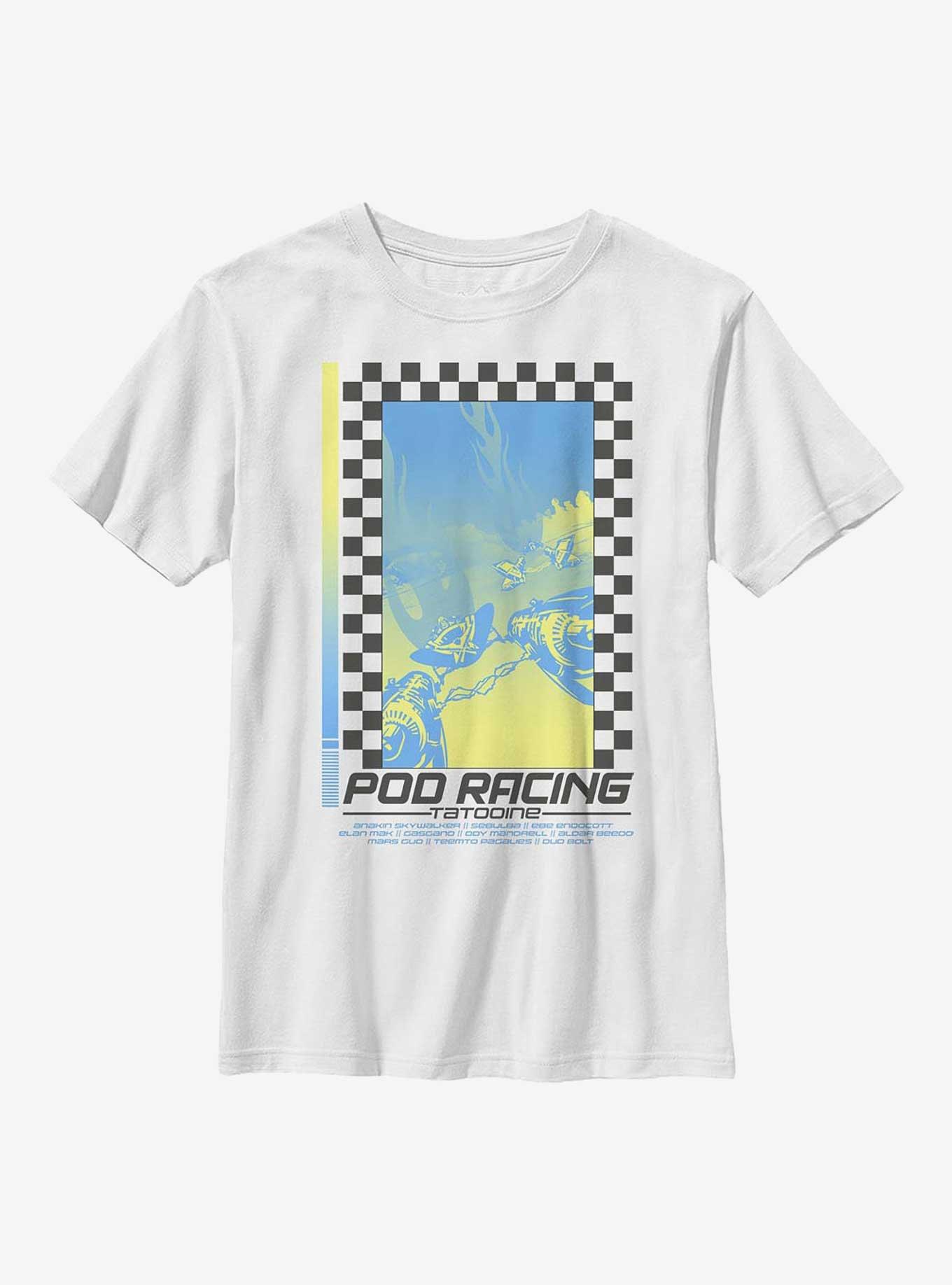 Star Wars Pod Race Poster Youth T-Shirt, WHITE, hi-res