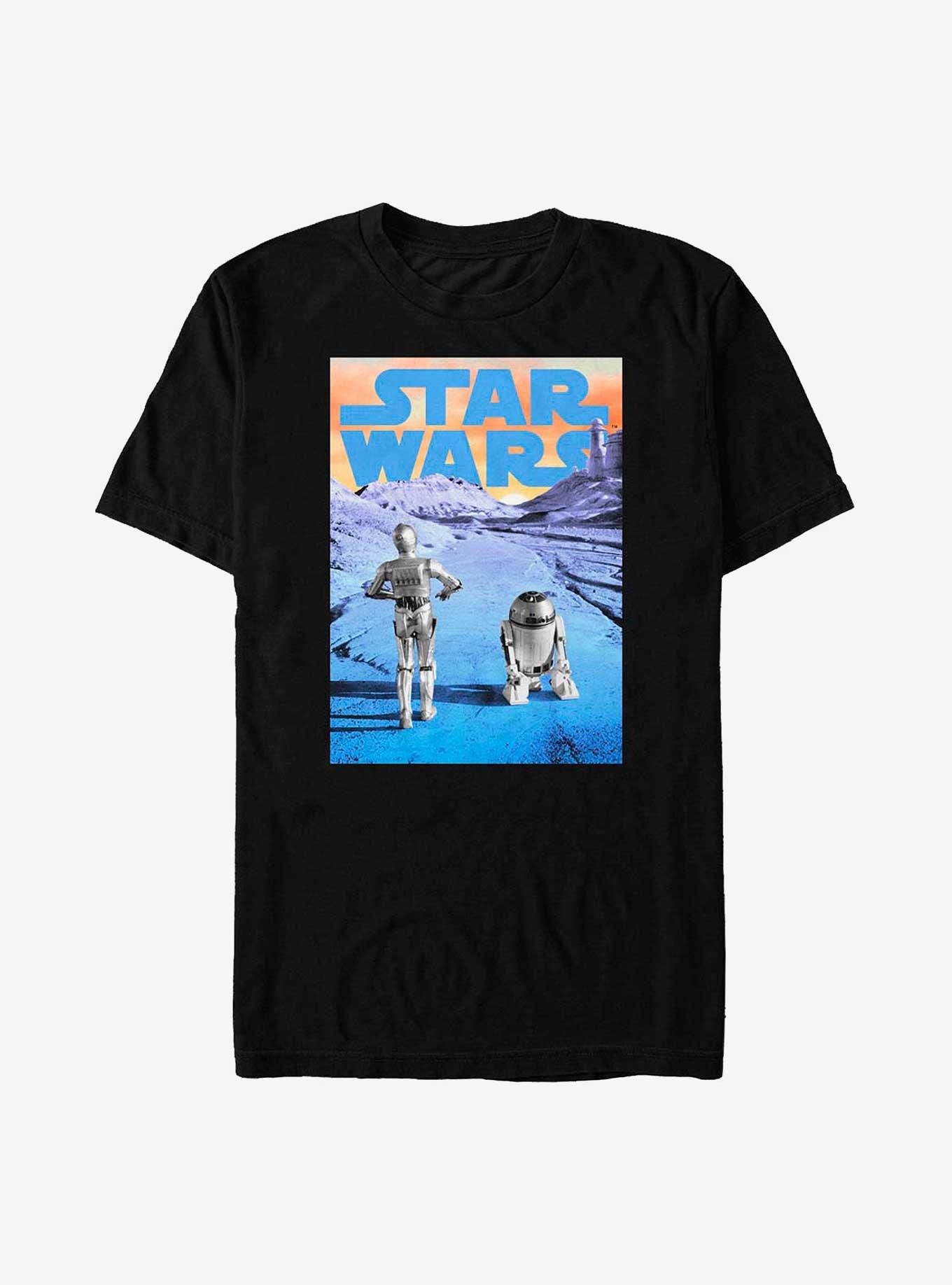 Star Wars Droid Stroll C-3PO & R2-D2 Poster T-Shirt, BLACK, hi-res