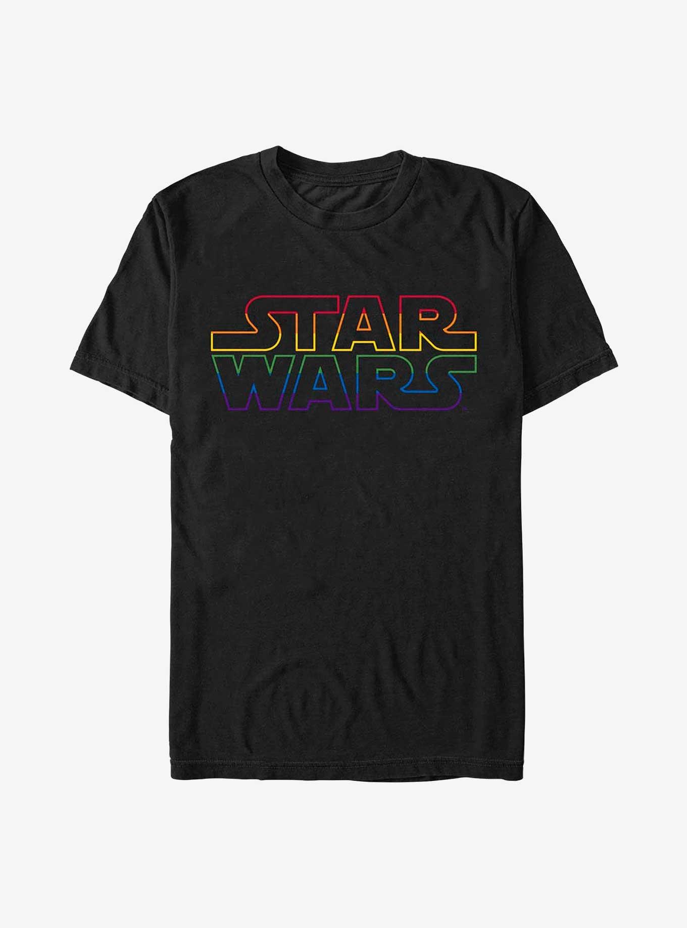 Star Wars Outline Rainbow Logo T-Shirt, , hi-res
