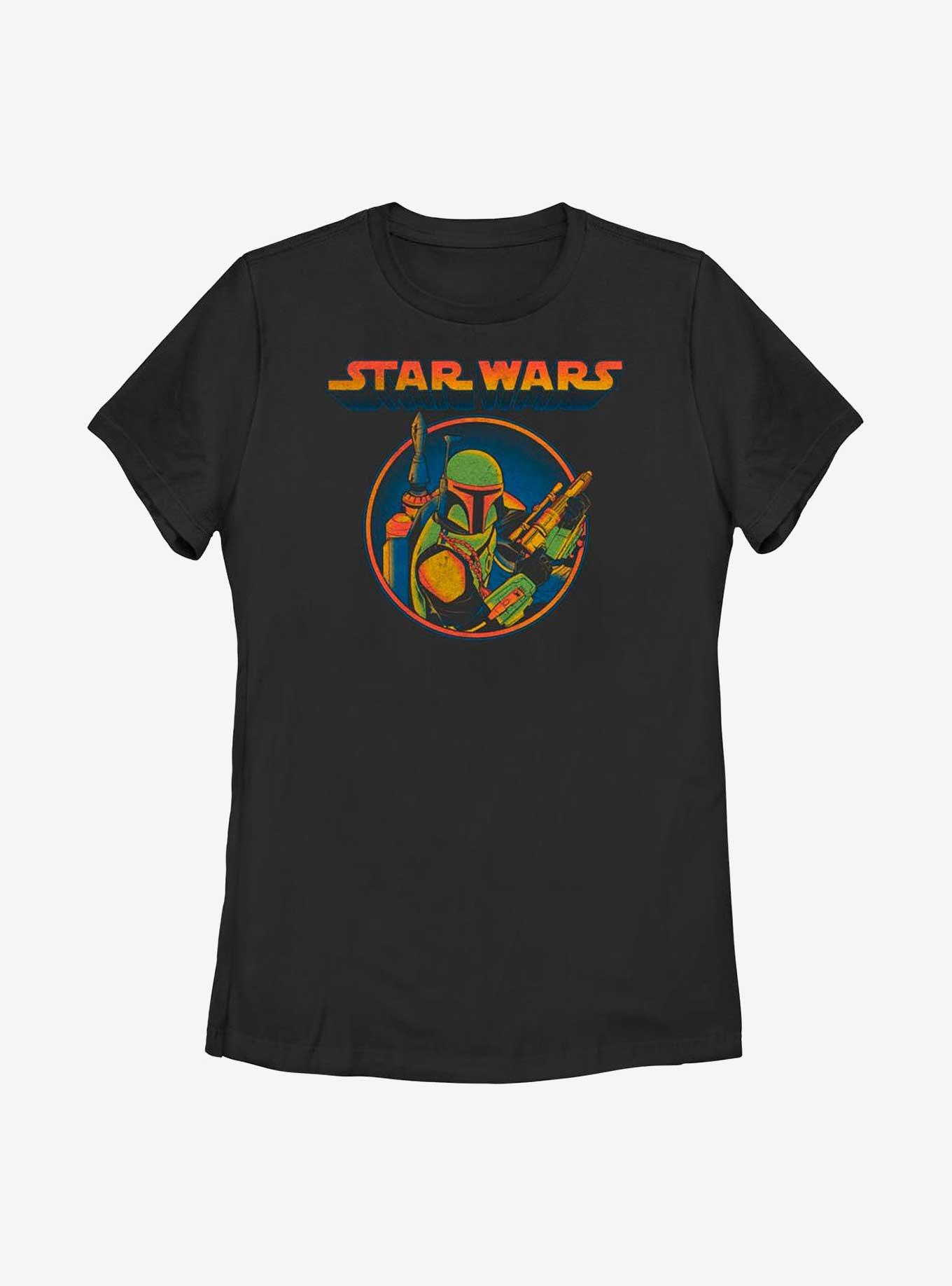 Star Wars Boba Fett Circle Womens T-Shirt, BLACK, hi-res