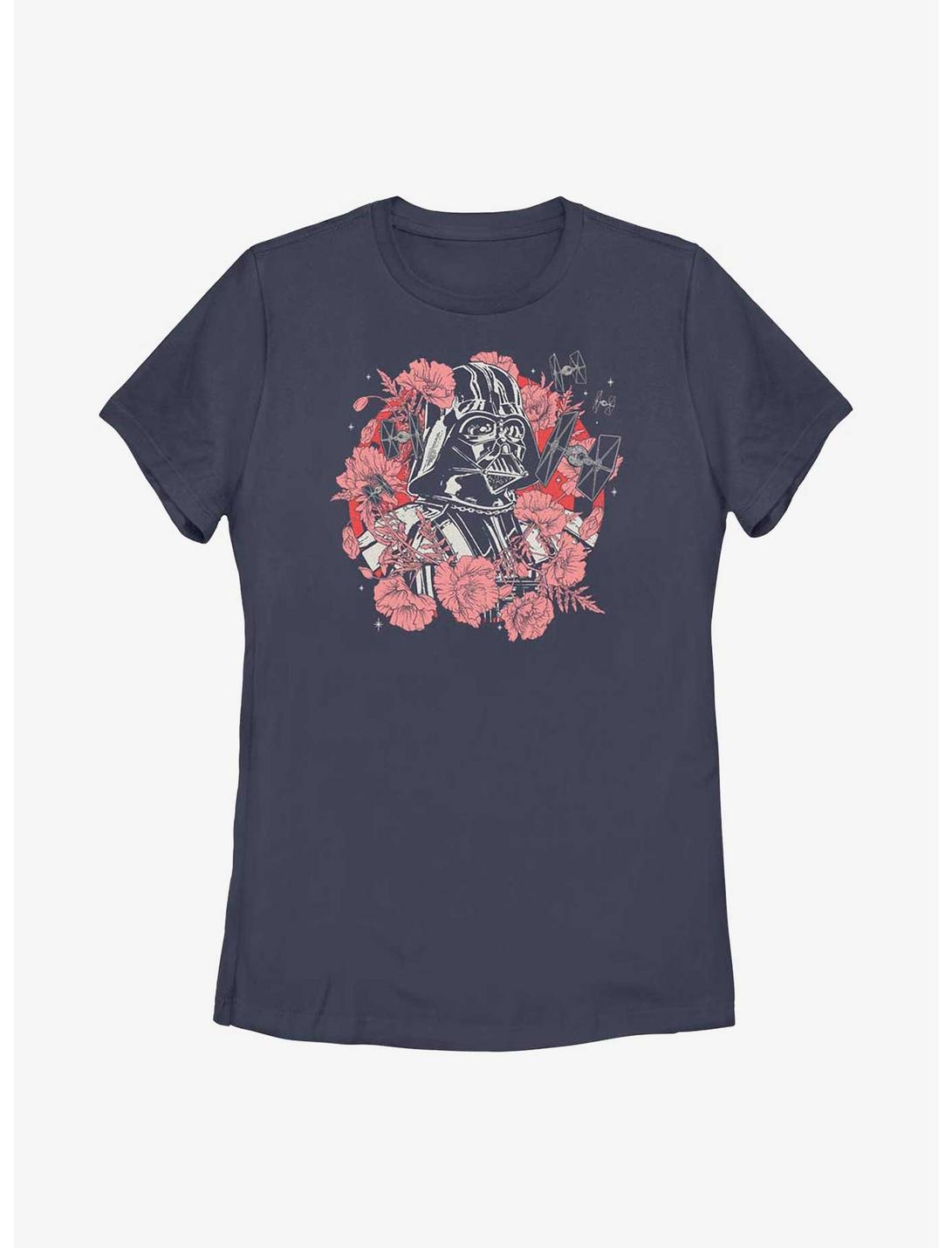 Star Wars Floral Vader Womens T-Shirt, NAVY, hi-res