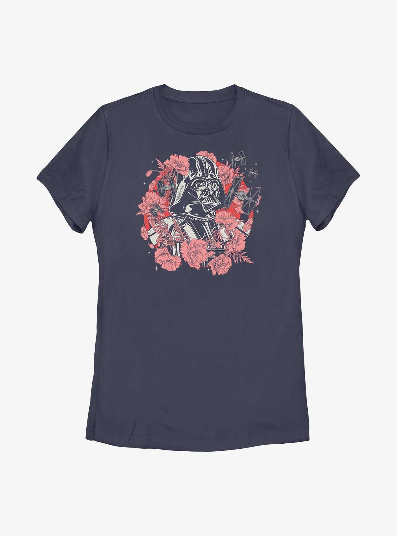 Star Wars Floral Vader Womens T-Shirt, NAVY, hi-res