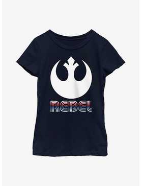 Star Wars Striped Rebel Emblem Youth Girls T-Shirt, , hi-res