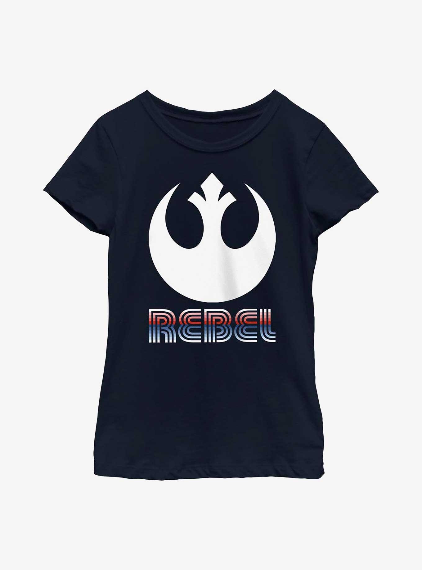 Star Wars Striped Rebel Emblem Youth Girls T-Shirt, , hi-res