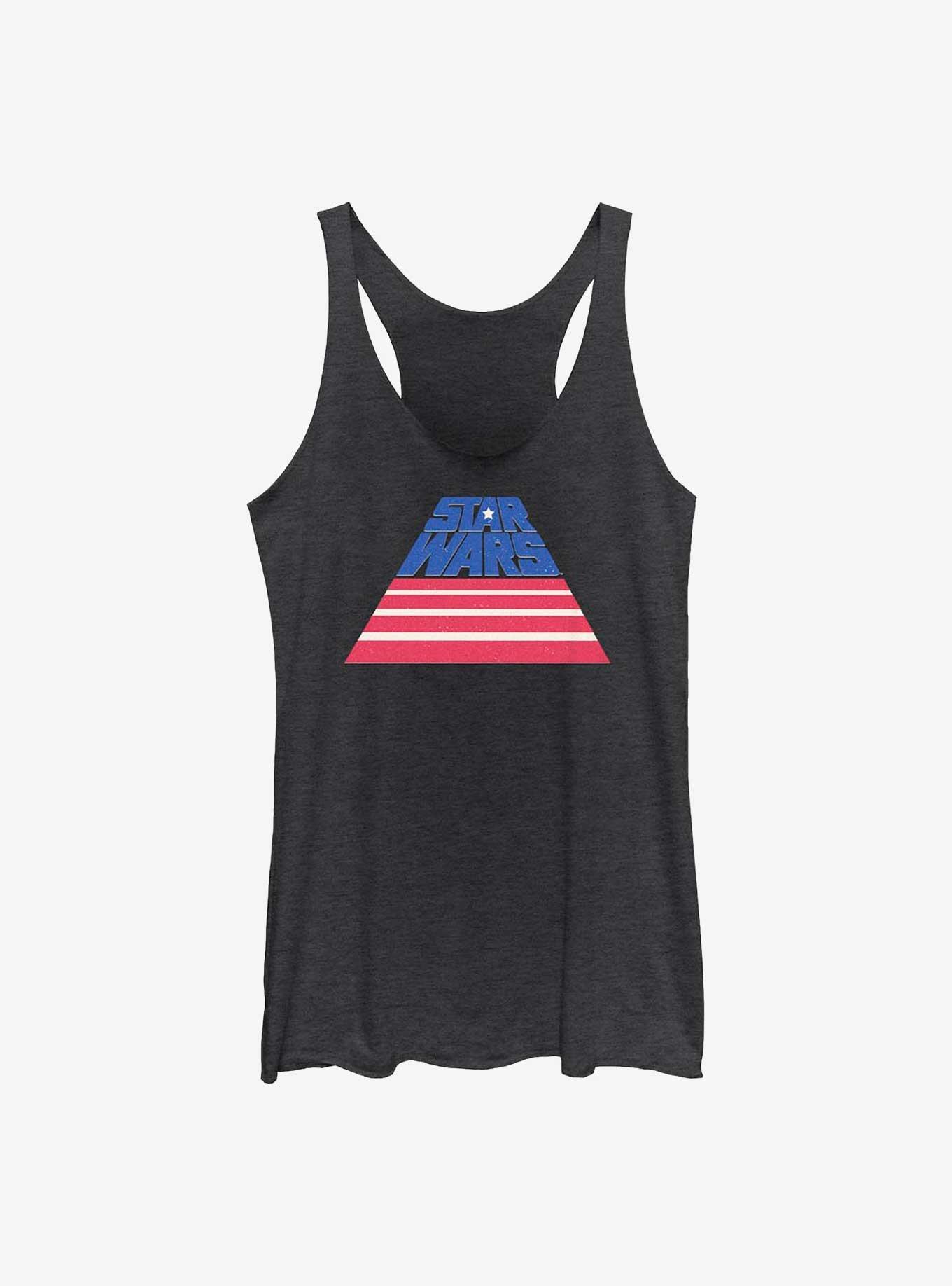 Star Wars American Flag Slant Logo Womens Tank Top, , hi-res