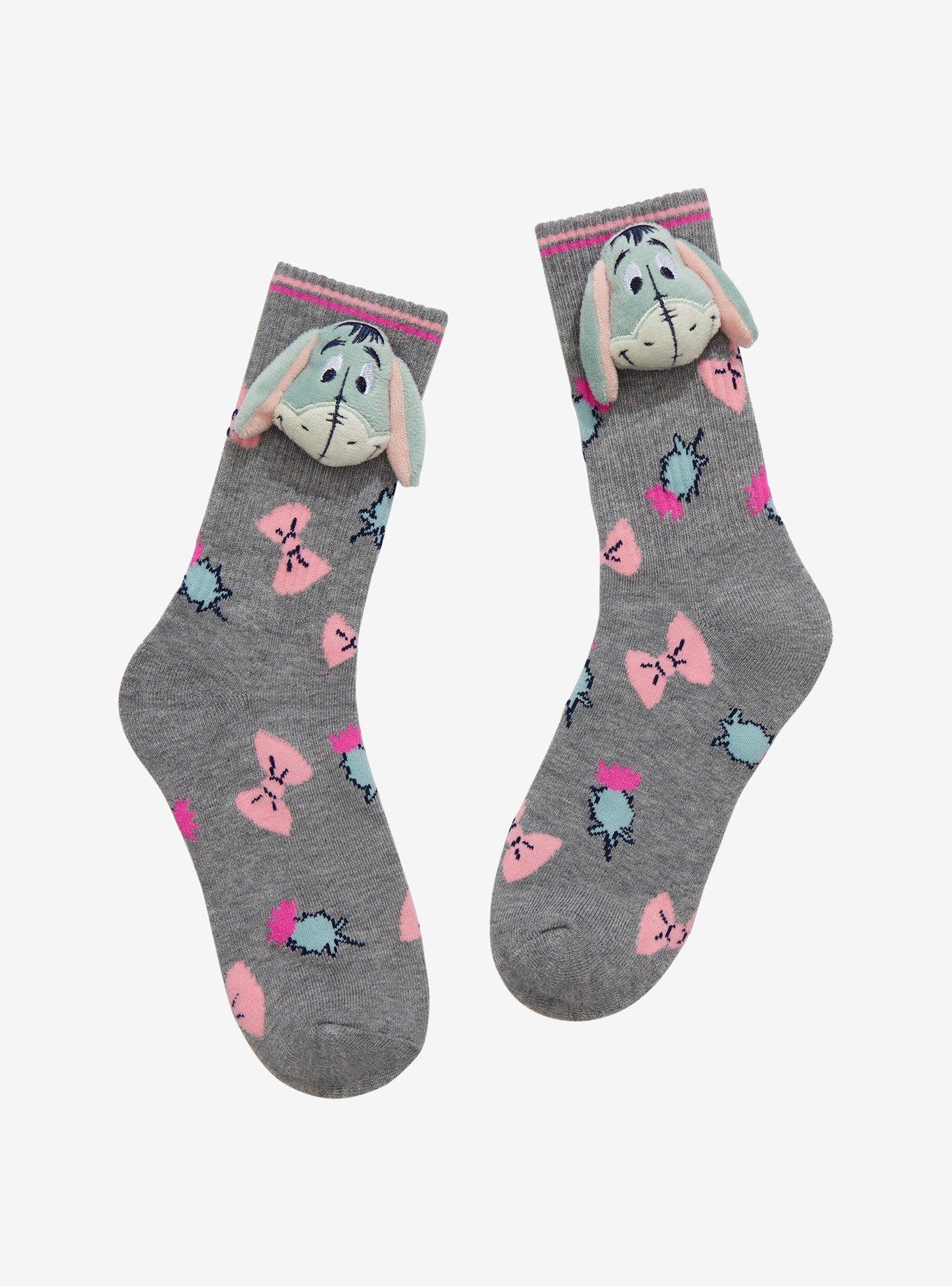Disney Winnie The Pooh Eeyore 3D Plush Crew Socks, , hi-res