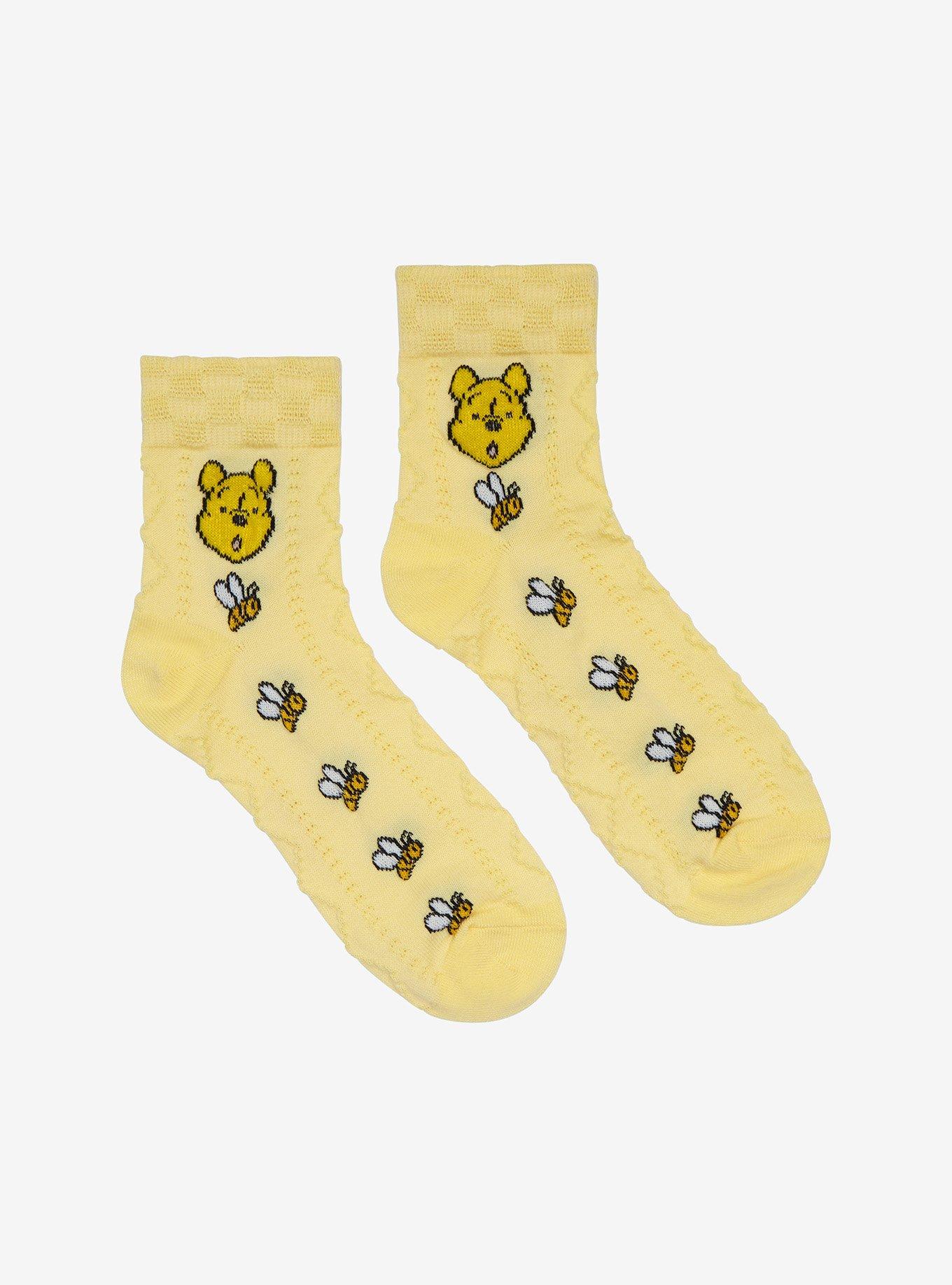 Disney Winnie The Pooh Crochet Knit Ankle Socks, , hi-res