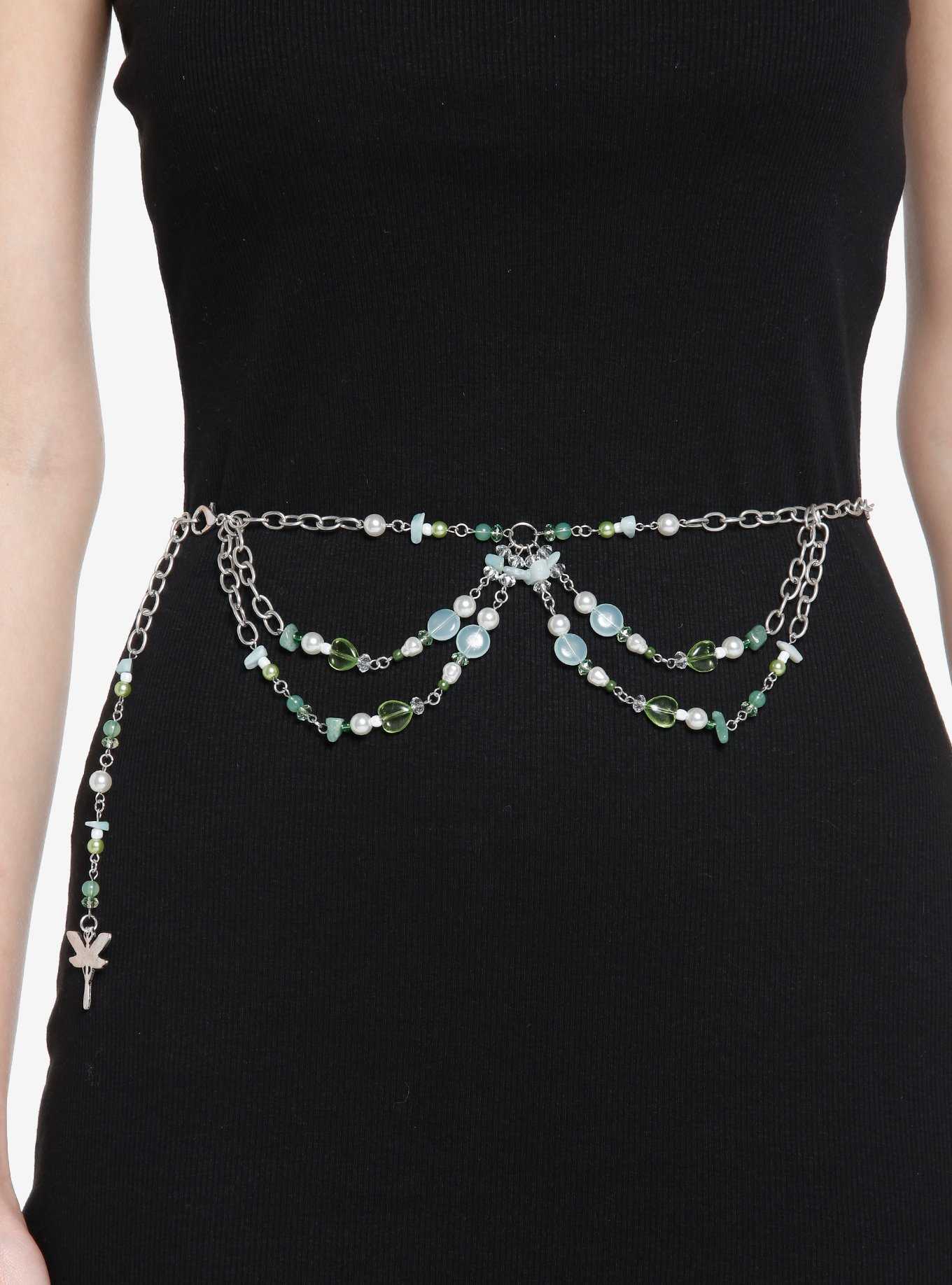 Fairy Bead Layered Chain Belt, , hi-res