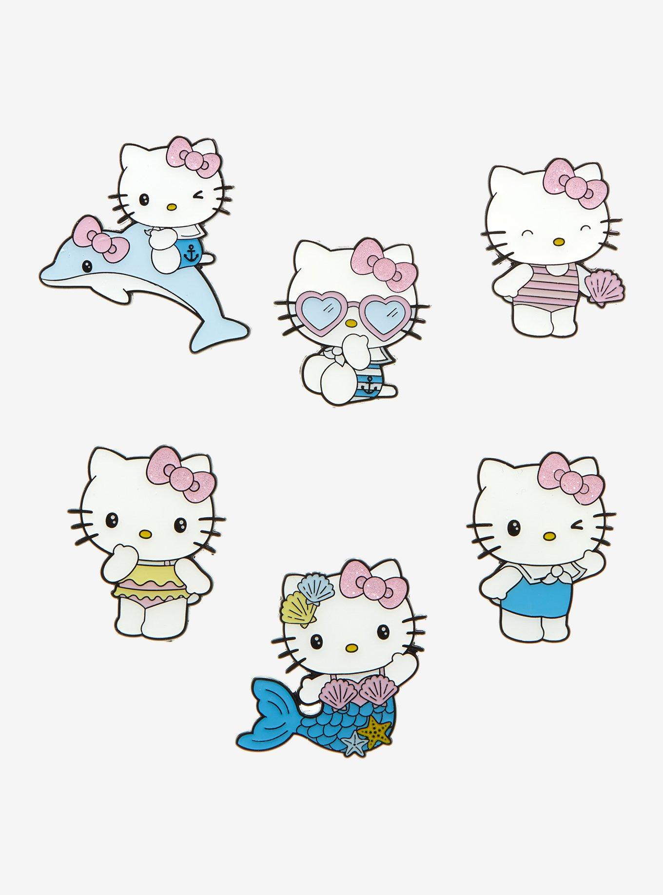 Sanrio Characters Kitty Summer Theme Pin Badge 6 pcs Set Authentic 100%