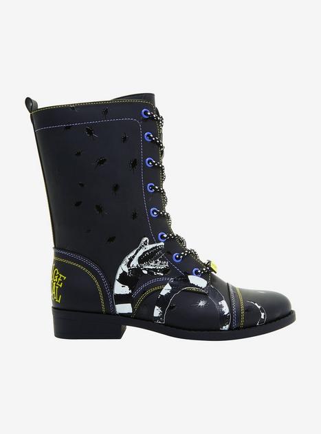 Beetlejuice Sandworm Combat Boots | Hot Topic