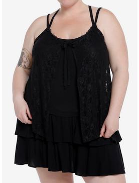 Cosmic Aura Strappy Tie-Front Lace Girls Cami Plus Size, , hi-res