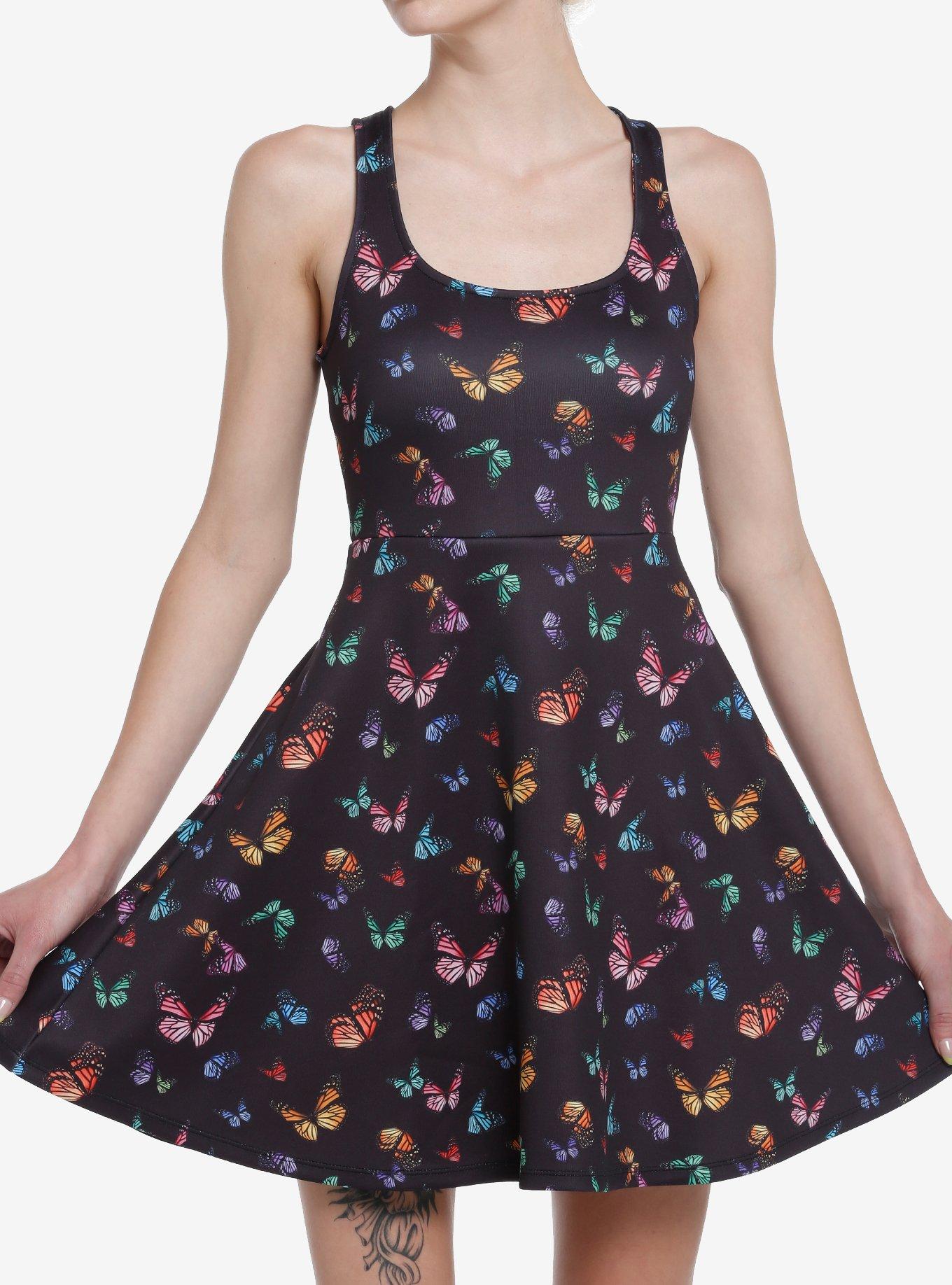 Thorn & Fable Rainbow Butterfly Dress Hot Topic