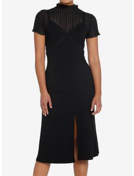 Cosmic Aura Black Lace Cami Twofer Dress, , hi-res