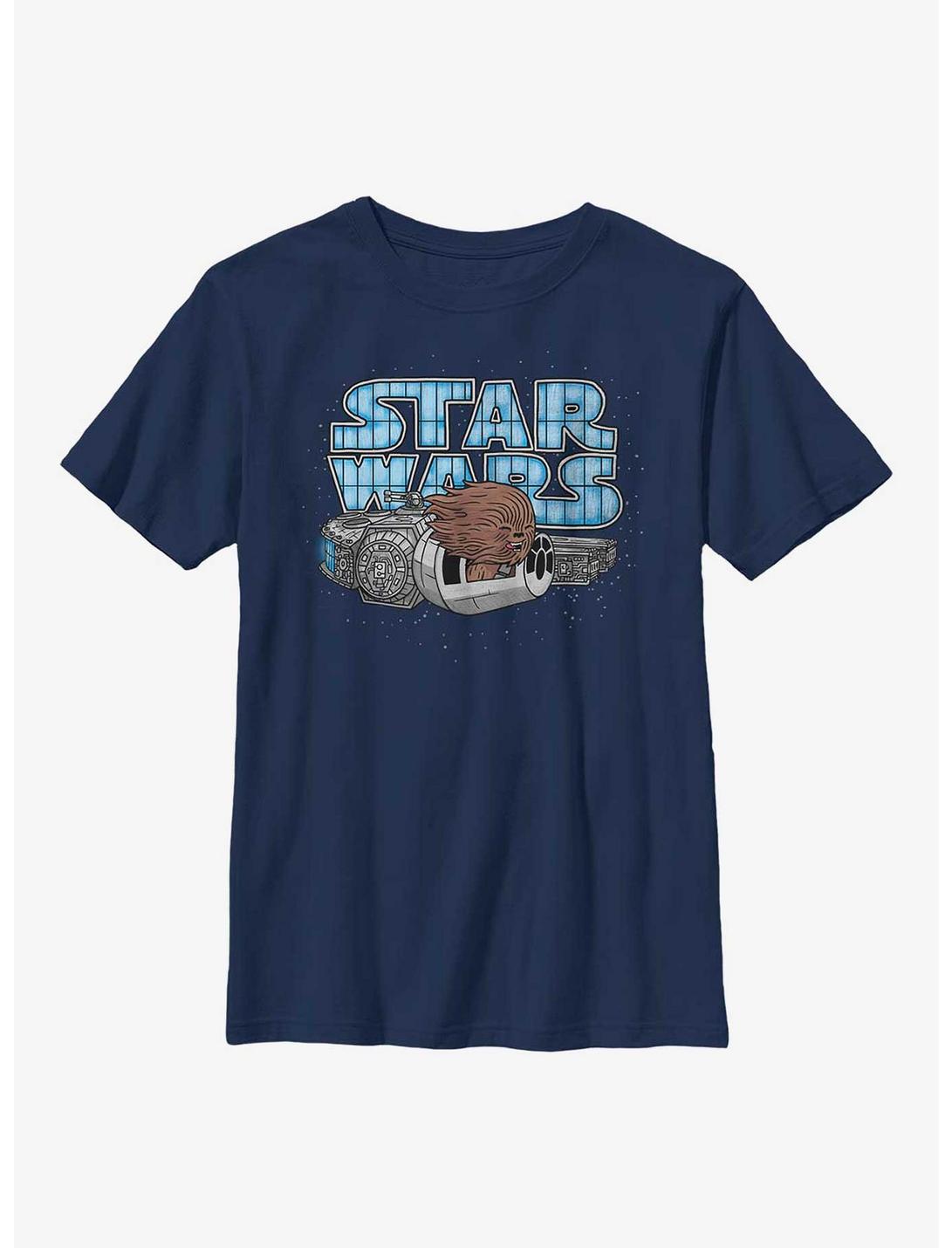 Star Wars Chewie Cartoon Youth T-Shirt, NAVY, hi-res