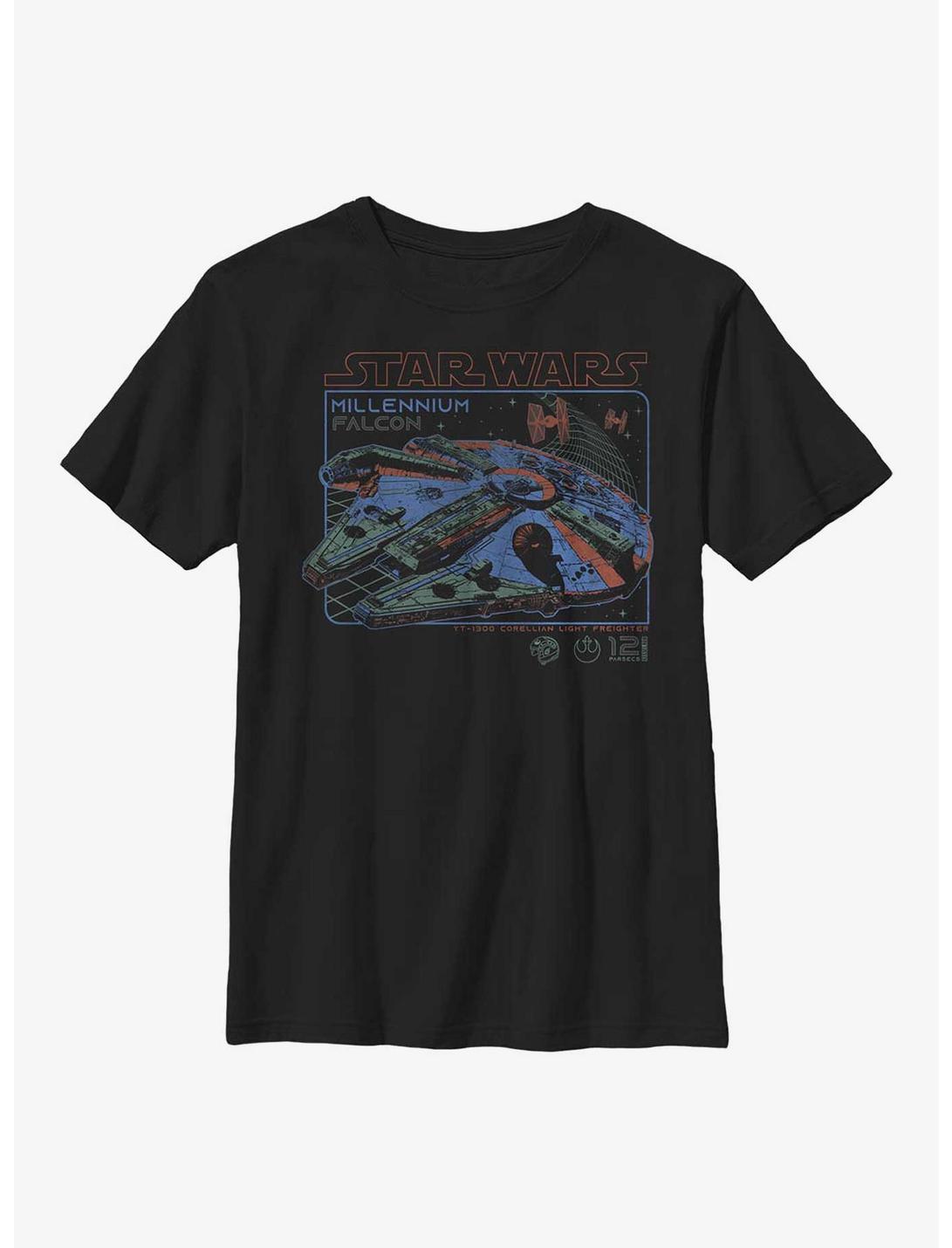 Star Wars Millennium Blue Print Youth T-Shirt, BLACK, hi-res