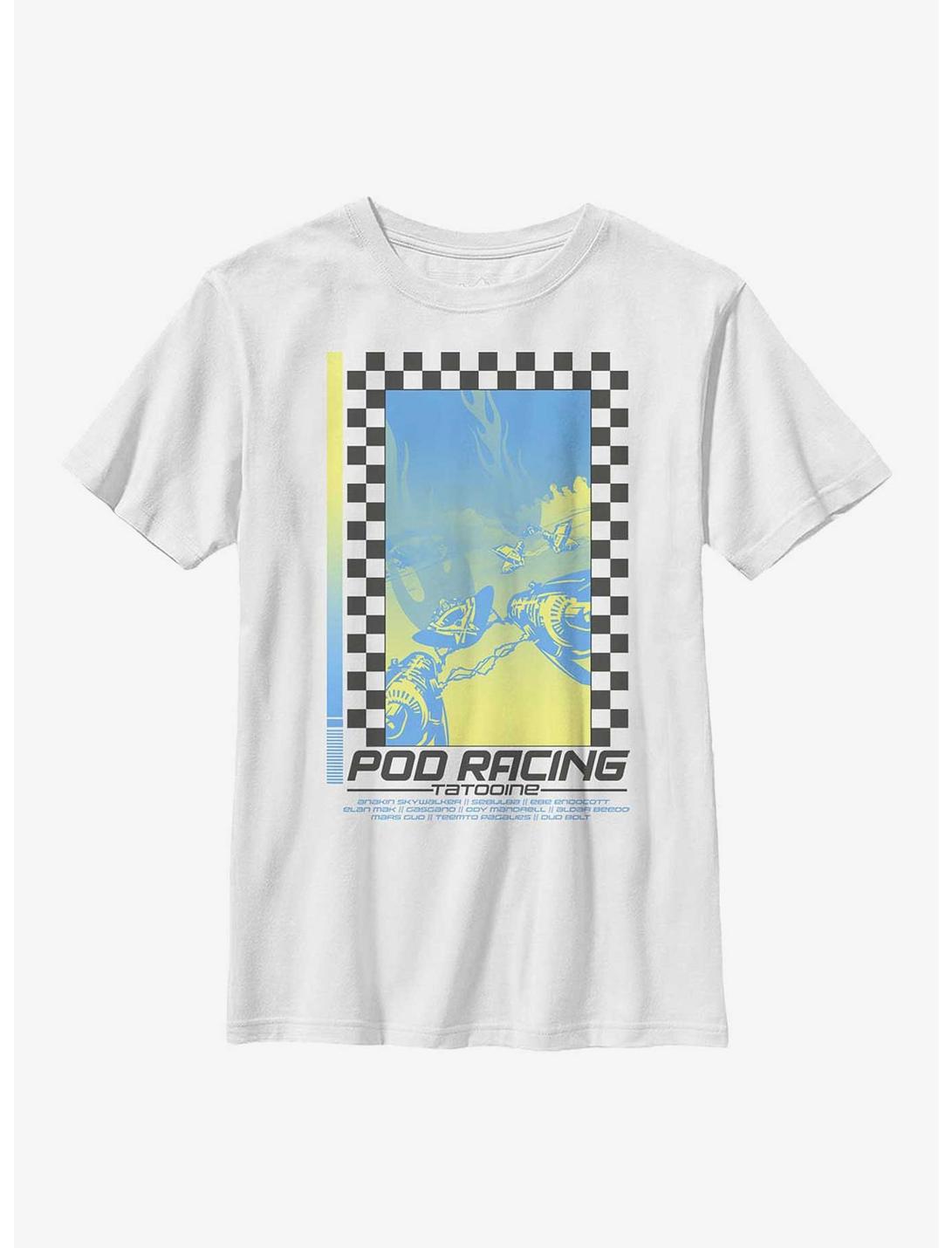 Star Wars Pod Race Poster Youth T-Shirt, WHITE, hi-res