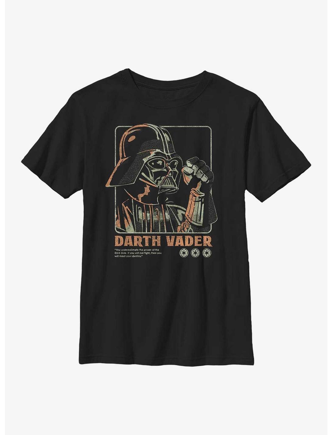 Star Wars Vader Outline Graphic Youth T-Shirt, BLACK, hi-res