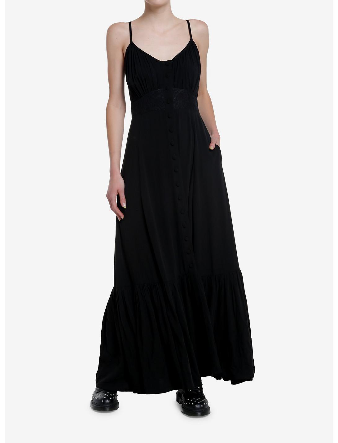 Cosmic Aura Black Lace Maxi Dress, BLACK, hi-res