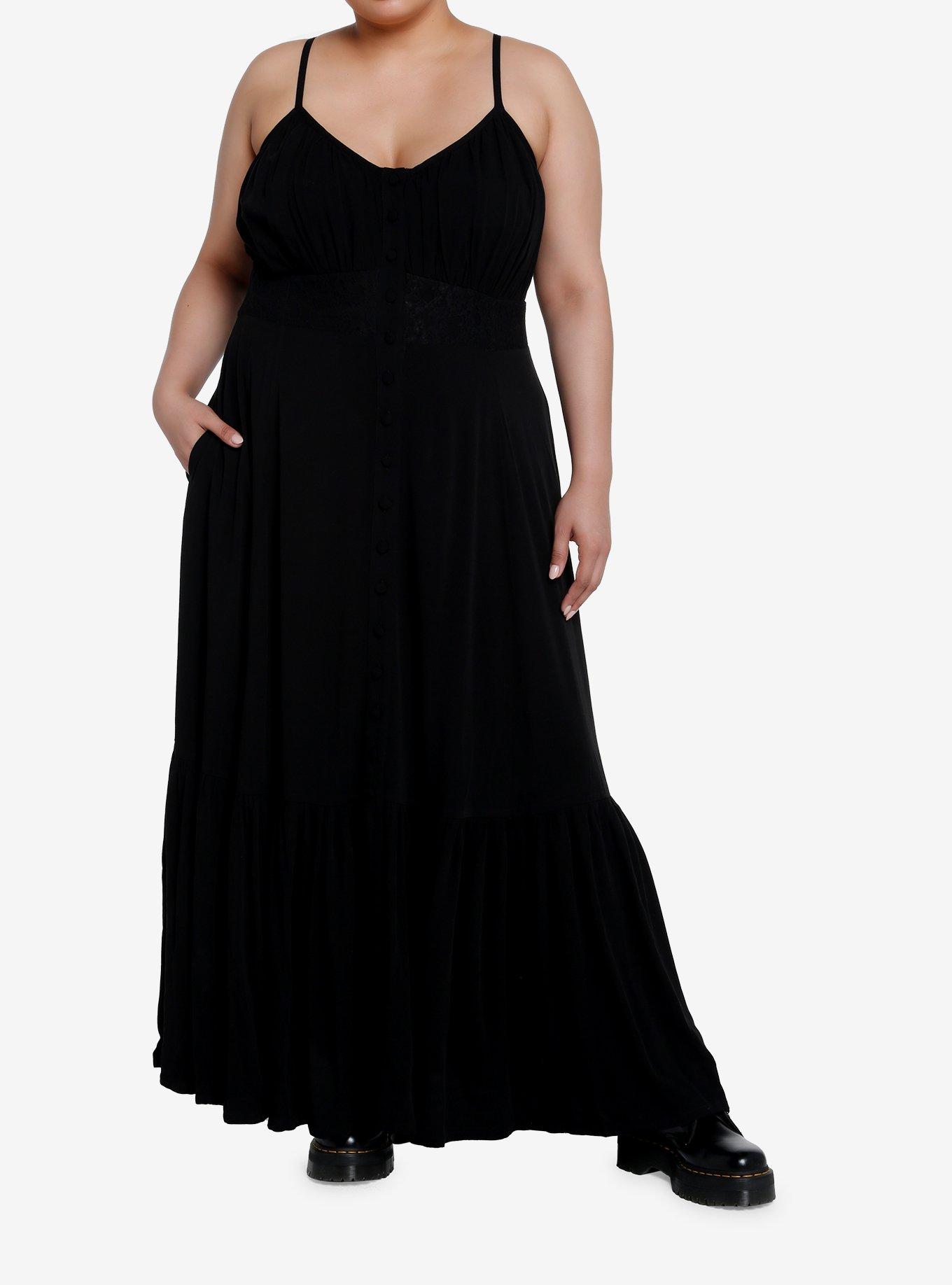 Plus size black lace maxi clearance dress