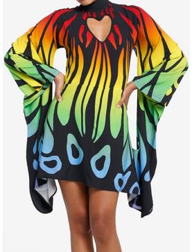 Plus Size Thorn & Fable Rainbow Butterfly Mini Dress, , hi-res