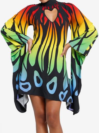 hot topic pastel butterfly dress Thorn & Fable Rainbow Butterfly Mini Dress