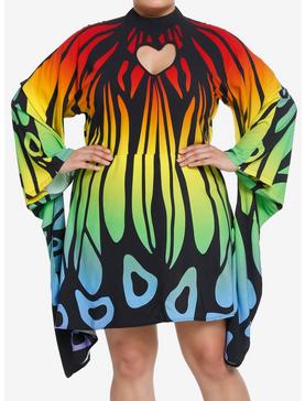 Thorn & Fable Rainbow Butterfly Mini Dress Plus Size, , hi-res