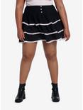 Cosmic Aura Black & Pink Lace Tiered Skirt Plus Size, BLACK, hi-res