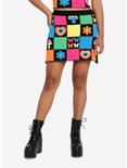 Social Collision Rainbow Retro Patchwork Knit Skirt, MULTI, hi-res