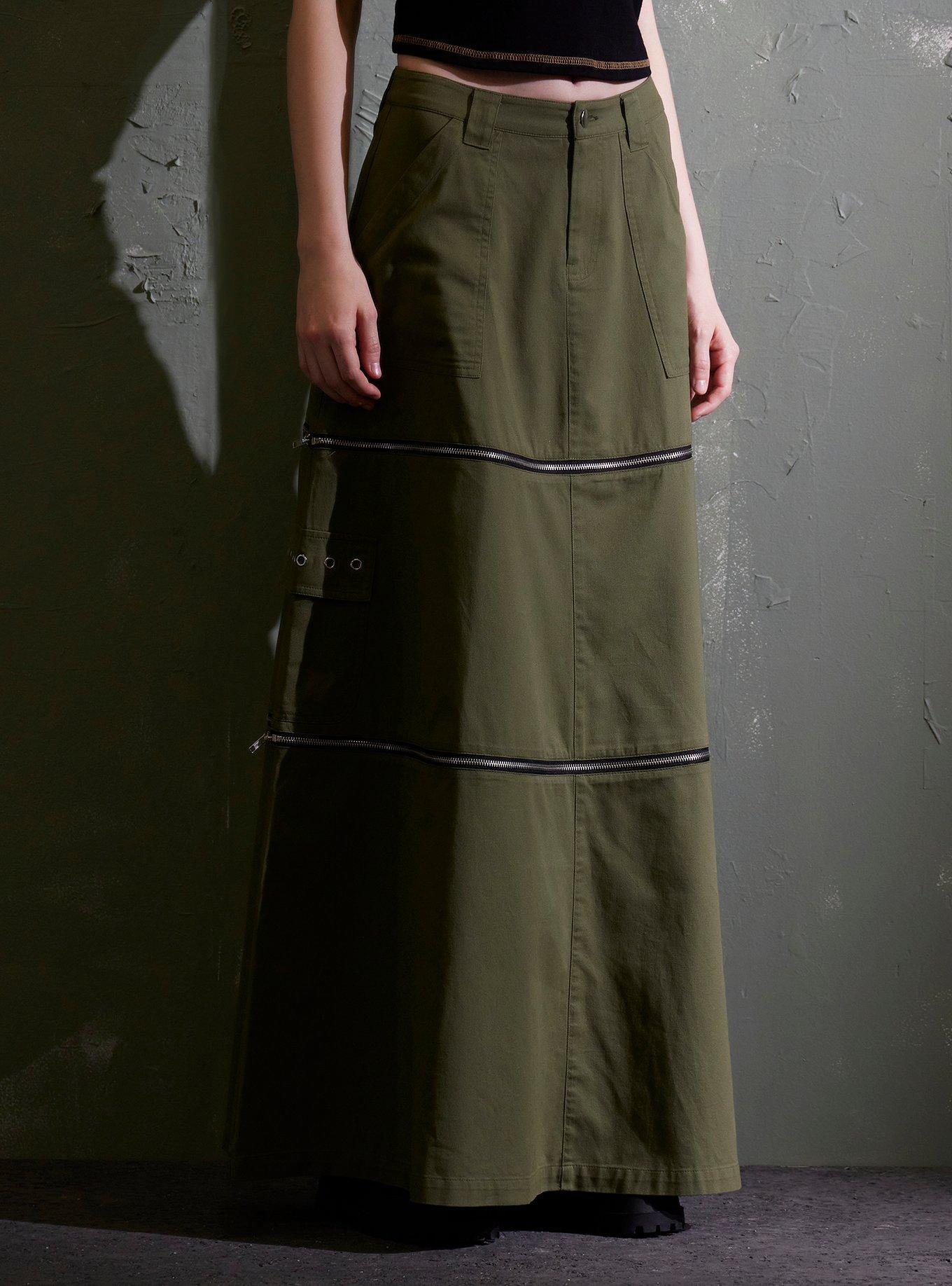 Green net maxi outlet skirt