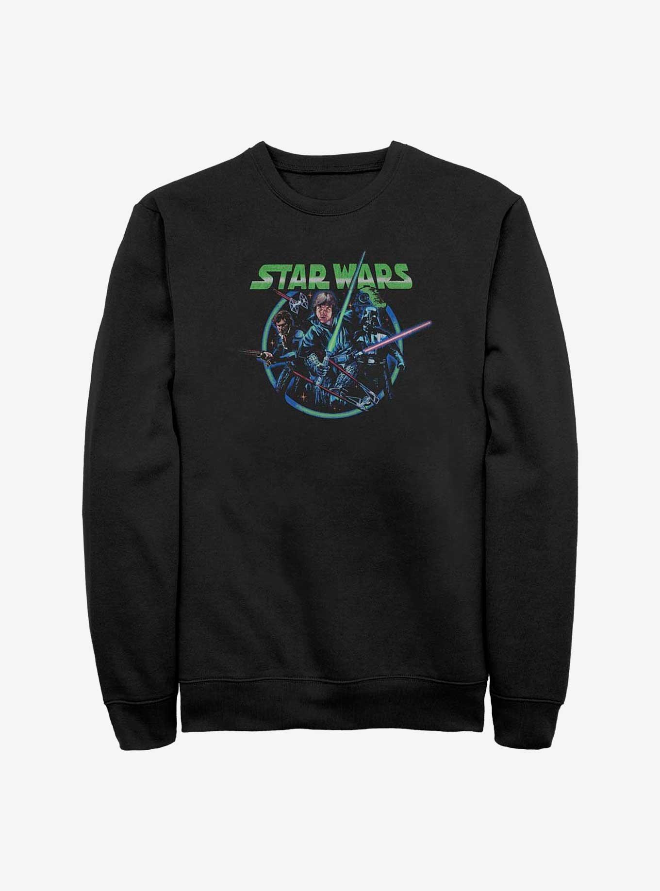 Star Wars Retro Group Luke, Han, & Vader Sweatshirt, BLACK, hi-res