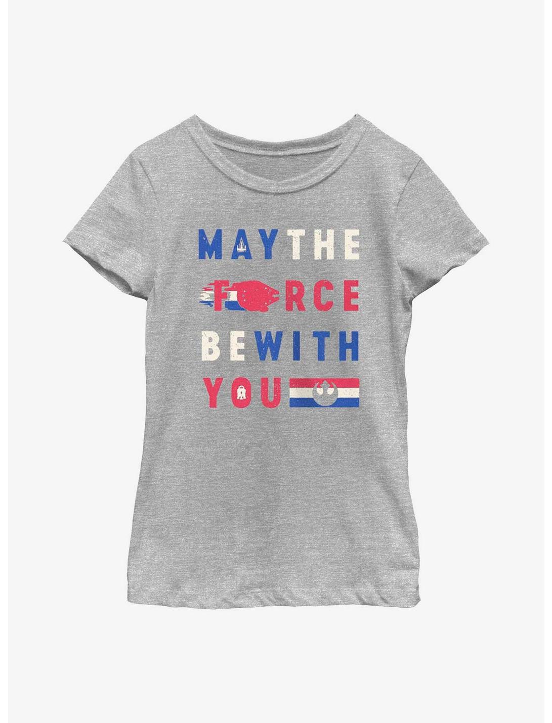 Star Wars May The Force Be With You Youth Girls T-Shirt, ATH HTR, hi-res