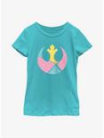 Star Wars Geometric Shaped Rebel Symbol Youth Girls T-Shirt, TAHI BLUE, hi-res