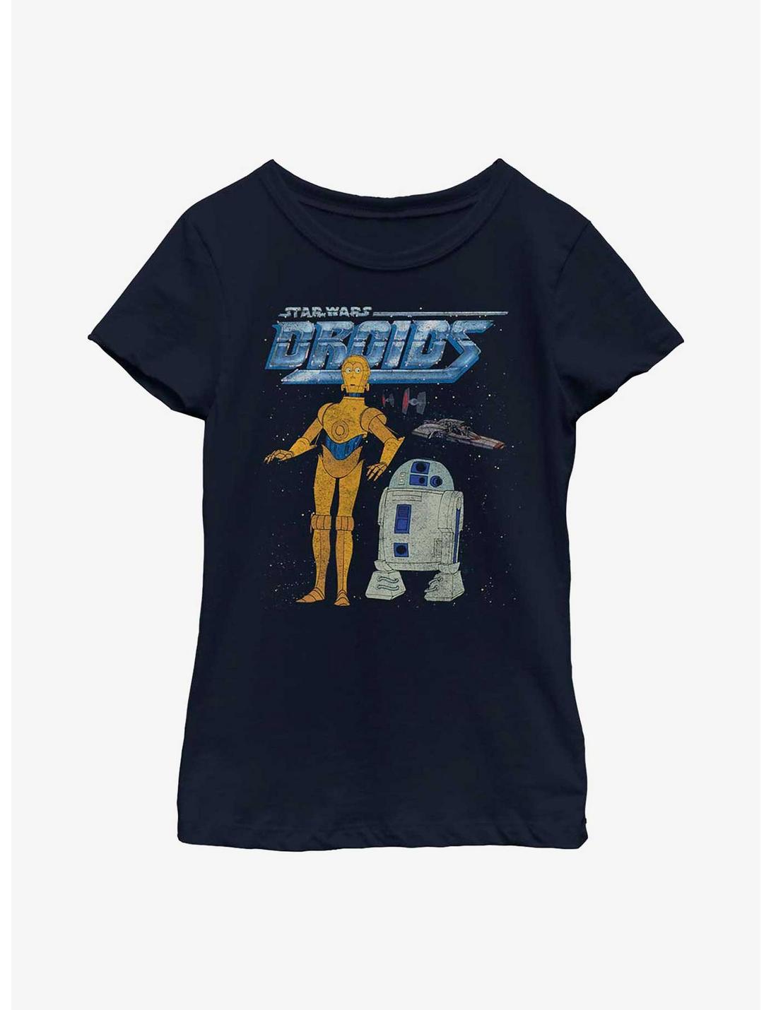 Star Wars R2-D2 And C-3PO Youth Girls T-Shirt, NAVY, hi-res