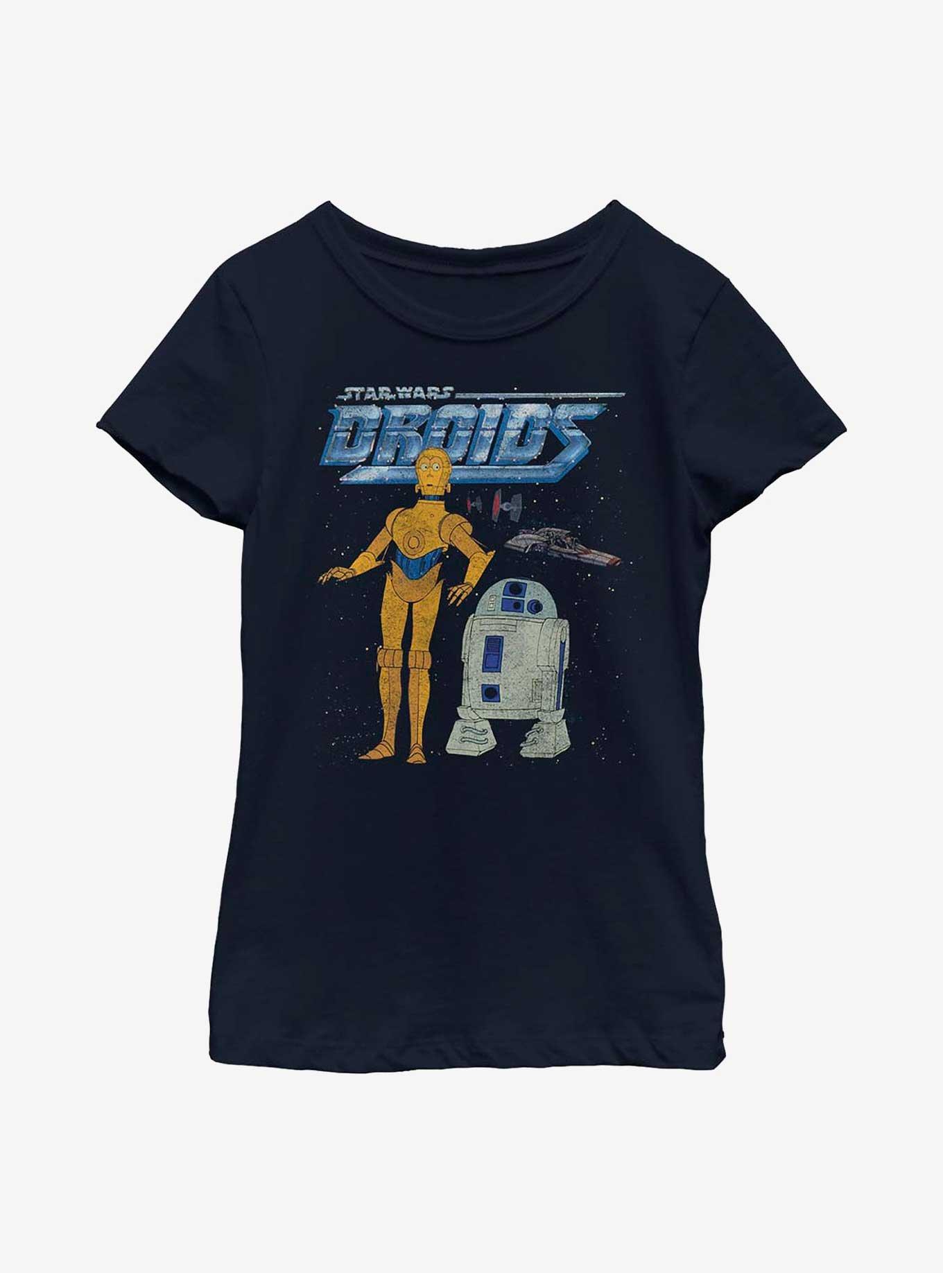 Star Wars R2-D2 And C-3PO Youth Girls T-Shirt, NAVY, hi-res