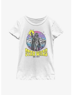 Star Wars Vader & Stormtroopers Retro Circle Youth Girls T-Shirt, , hi-res