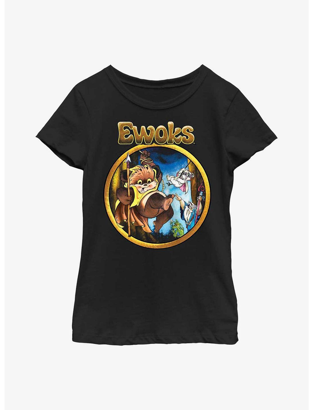 Star Wars Wicket Cartoon Ewoks Youth Girls T-Shirt, BLACK, hi-res