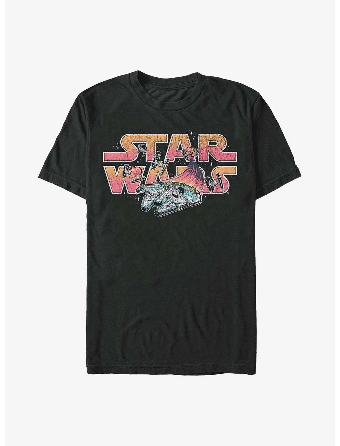 Star Wars Falcon Chase Logo T-Shirt, BLACK, hi-res