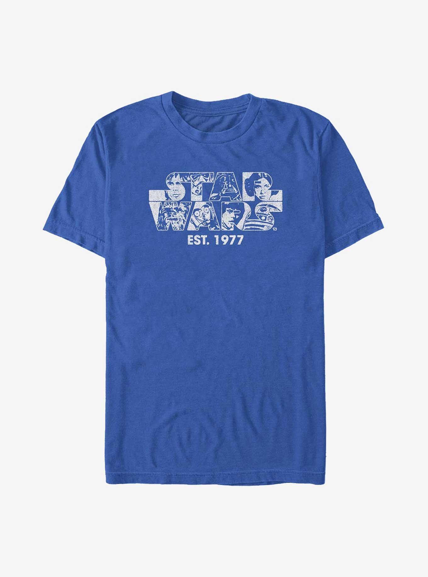 Star Wars Logo Faces T-Shirt, ROYAL, hi-res