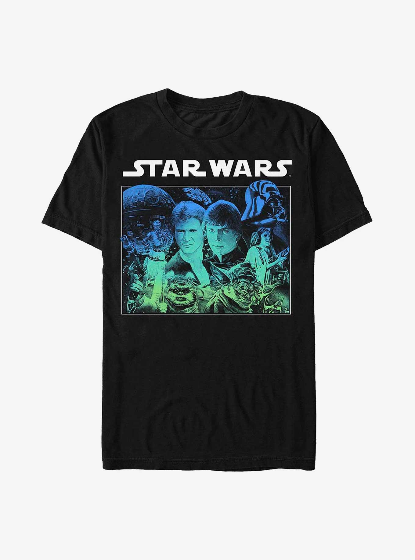 Star Wars Starry Poster T-Shirt, BLACK, hi-res