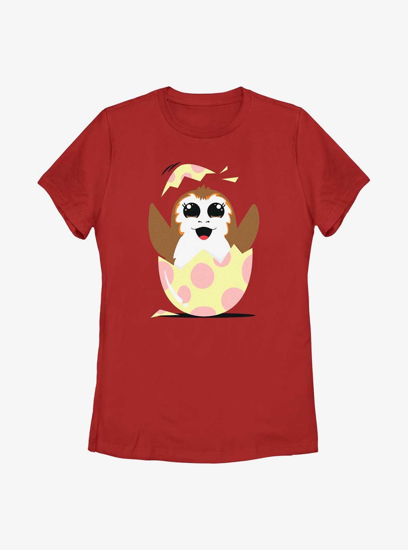 Star Wars Easter Egg Porg Womens T-Shirt, RED, hi-res