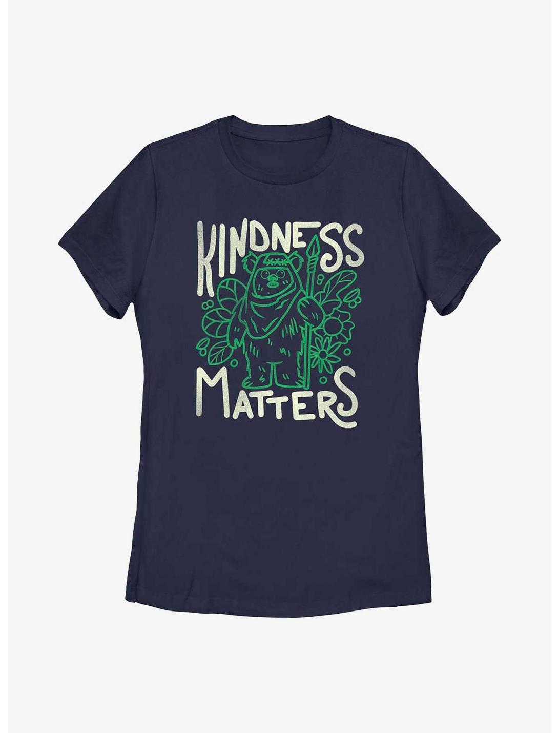 Star Wars Ewok Kindness Womens T-Shirt, NAVY, hi-res