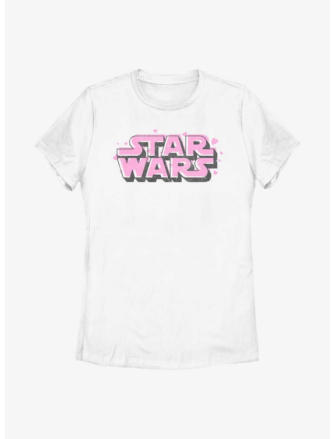 Star Wars Floating Hearts Logo Womens T-Shirt, WHITE, hi-res