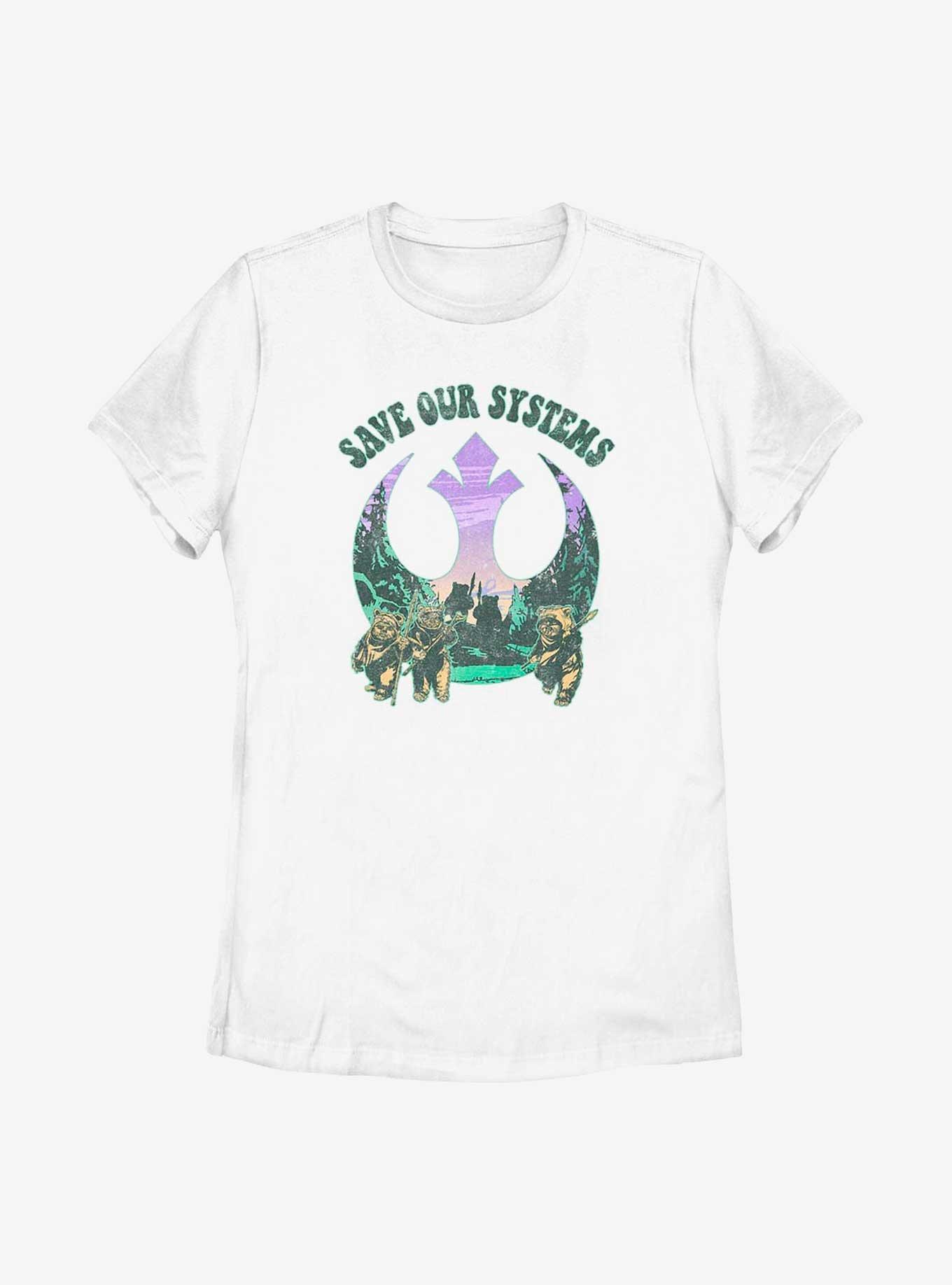 Star Wars Save Our Systems Womens T-Shirt, WHITE, hi-res