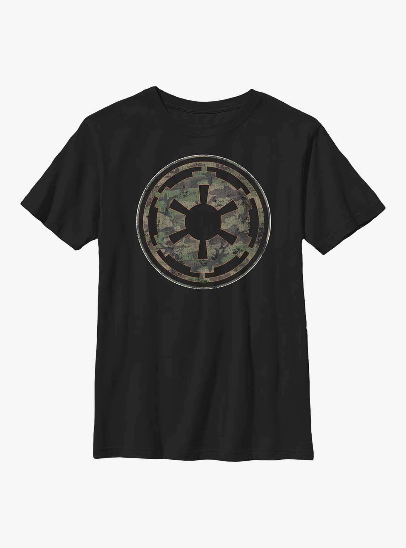 Star Wars Camo Empirical Symbol Youth T-Shirt, BLACK, hi-res