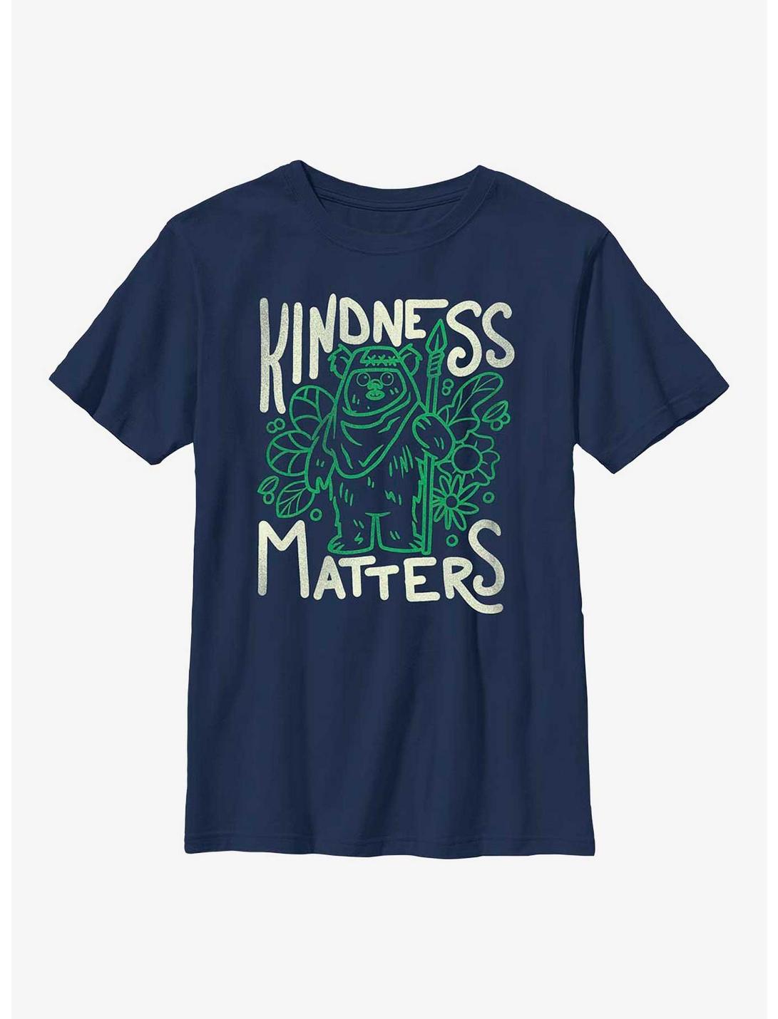 Star Wars Ewok Kindness Youth T-Shirt, NAVY, hi-res