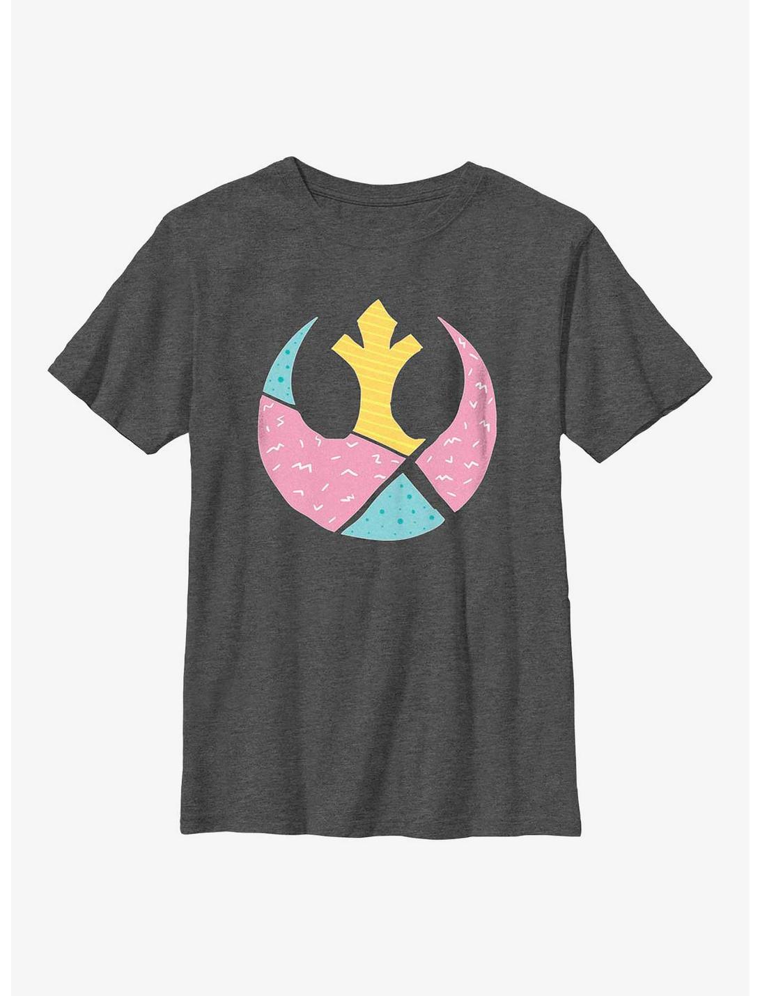 Star Wars Geometric Shaped Rebel Symbol Youth T-Shirt, CHAR HTR, hi-res