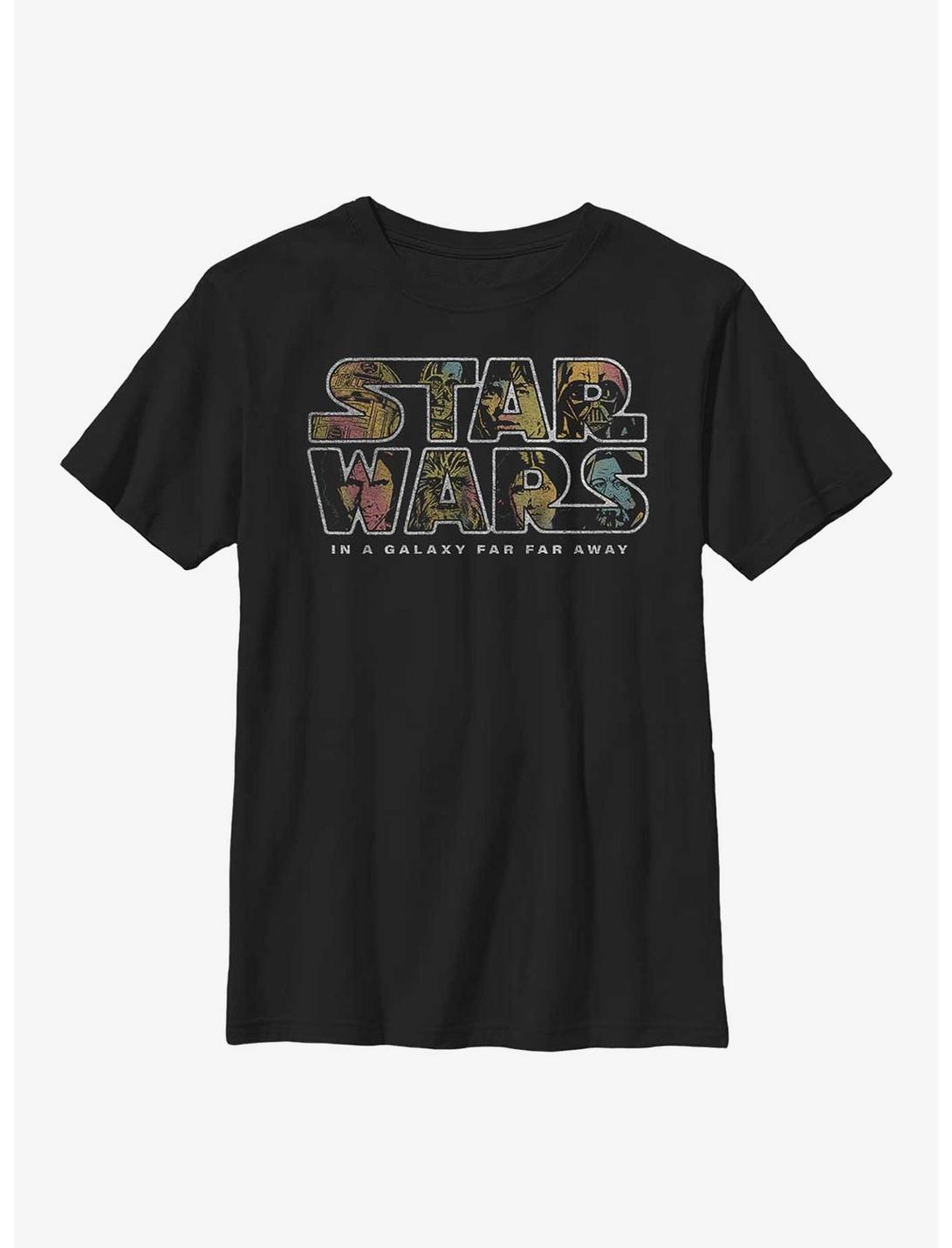 Star Wars Pop Logo Fill Youth T-Shirt, BLACK, hi-res